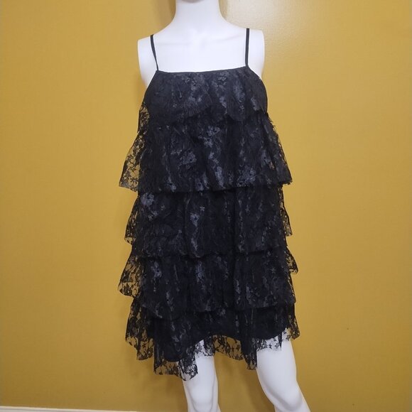 NWT Item Ditto Strappy Tiered Lace Mini Dress S Whimsygoth Witchy - Picture 1 of 7